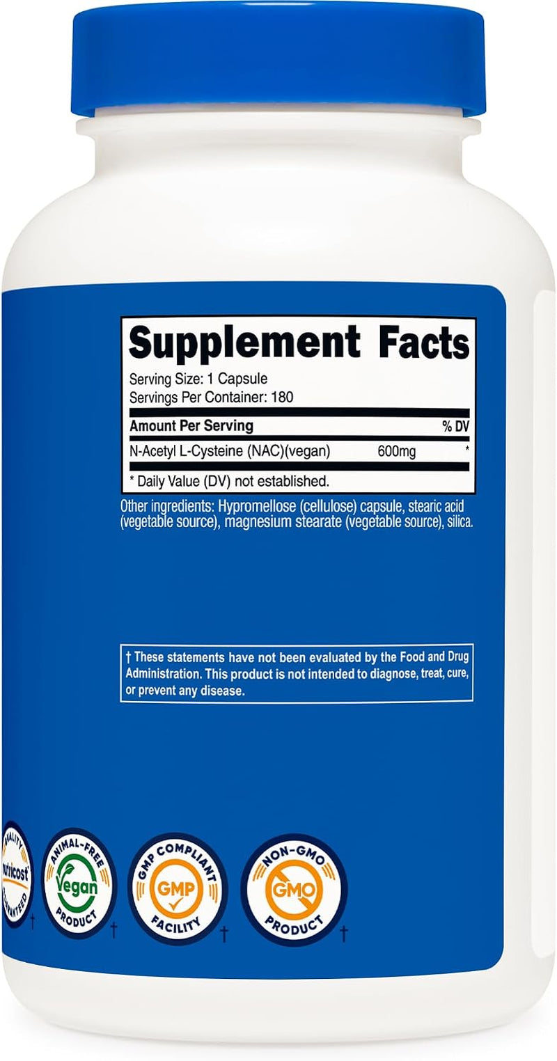 Premium NAC 600mg – 180 Vegan Capsules